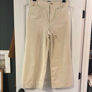Anthropologie Cream Colette Corduroy Wide-Leg Pants - cropped